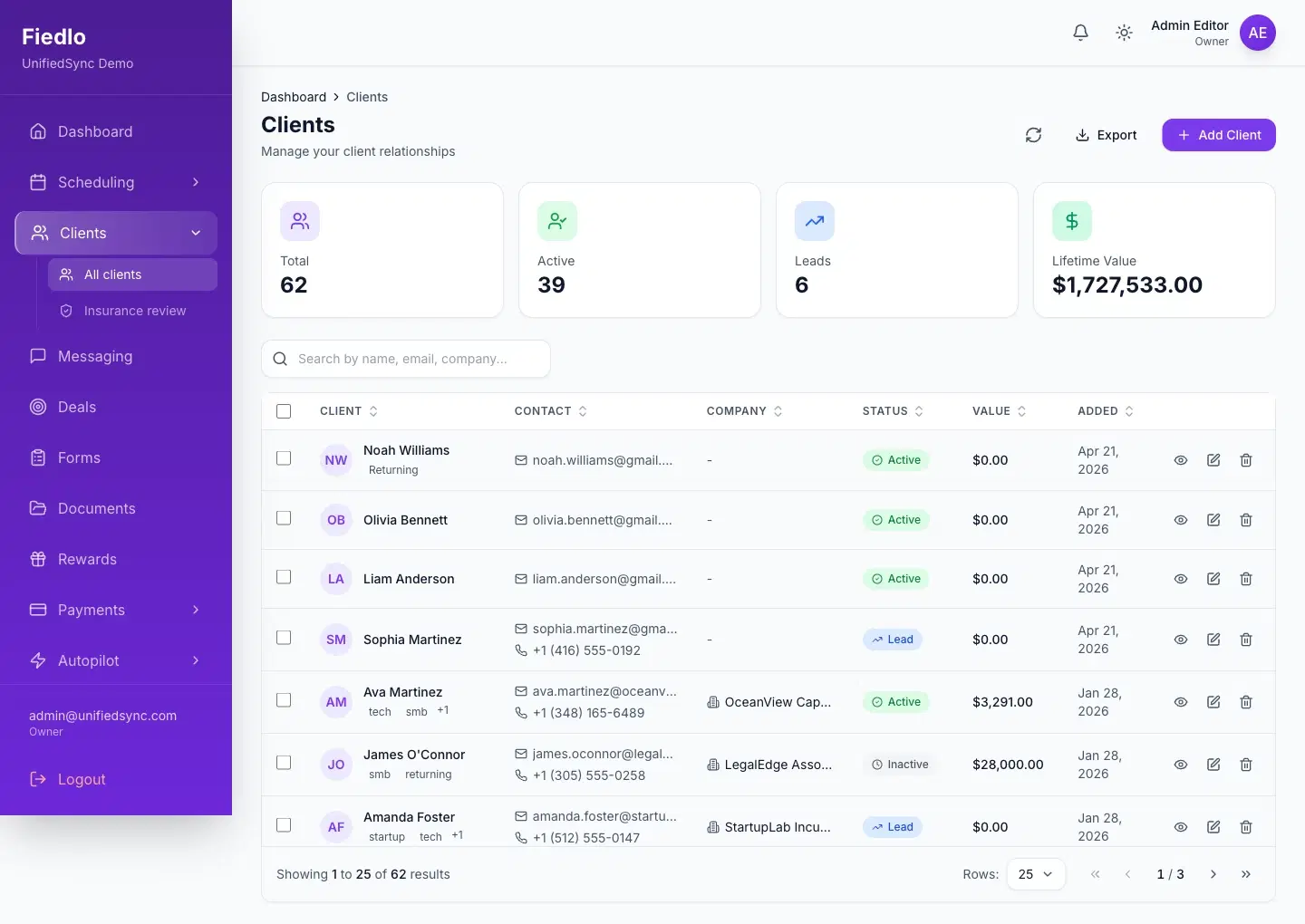 Client Profile & History
